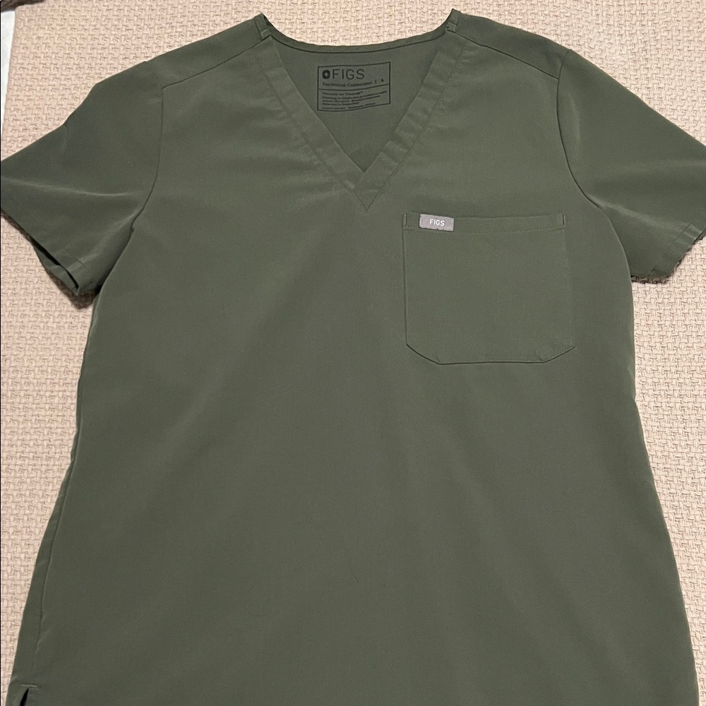 Figs Green Scrub Top